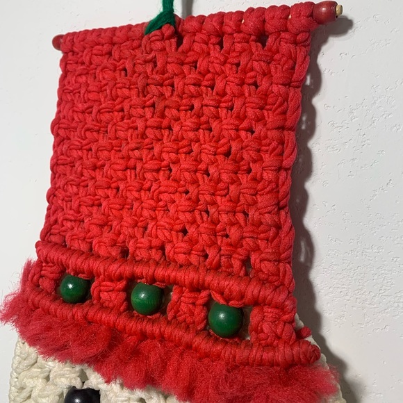 Vintage Macrame Snowman Wall hanging Decor - boho - Picture 3 of 7